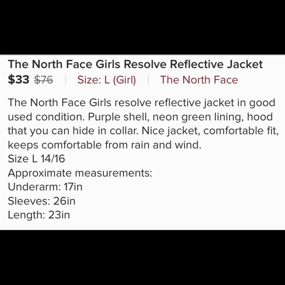 Girls North face Rain coat - shell - Picture 7 of 7